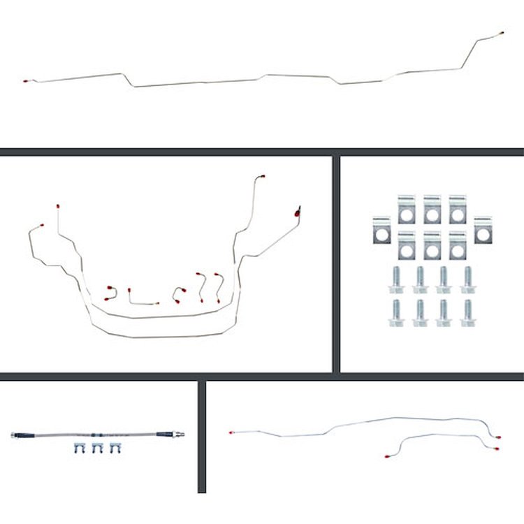 64 Nova Power Disc Conversion Complete Brake Line Kit 26 Pcs. Stainless