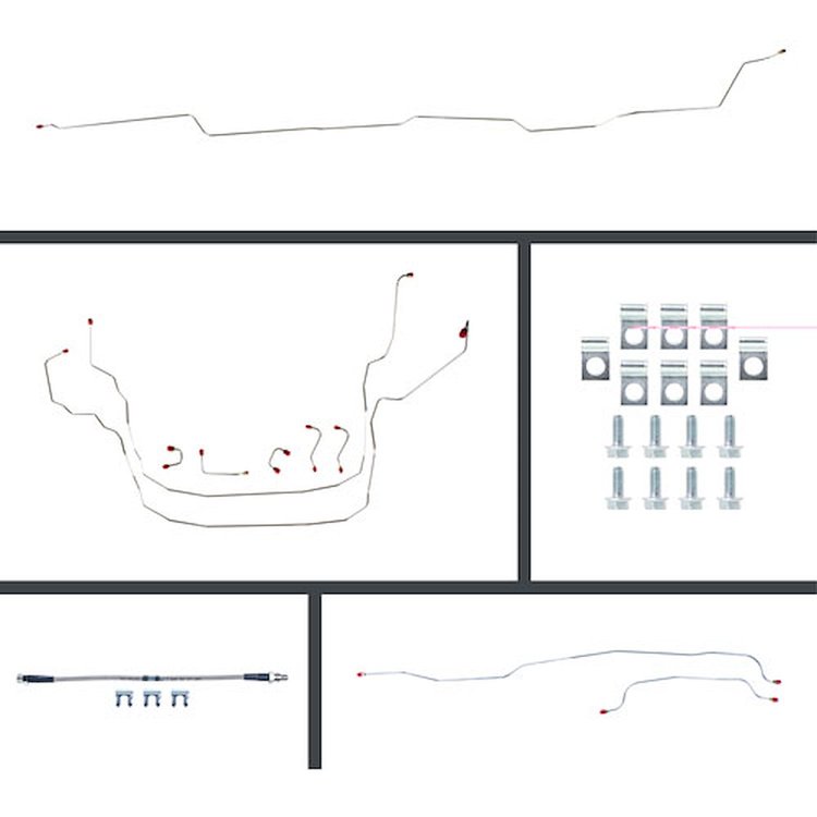 65 Nova Power Disc Conversion Complete Brake Line Kit 26 Pcs. Stainless