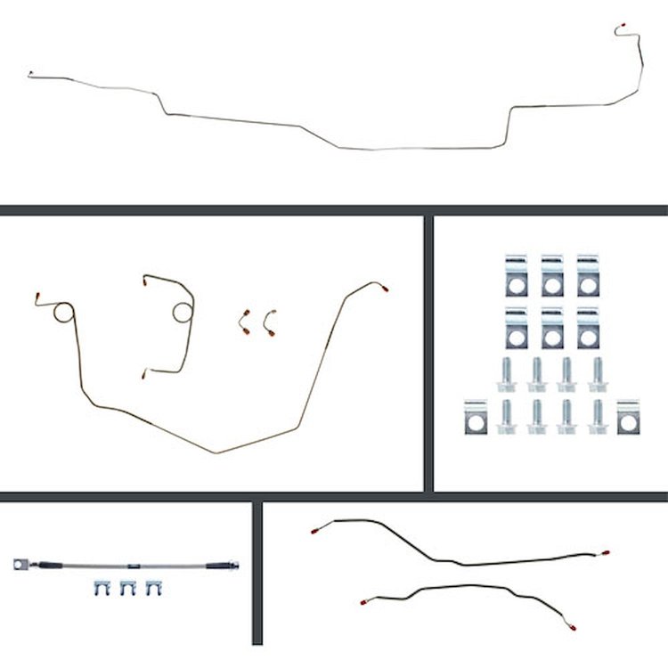 1969-1974 Nova Power Disc Conversion Complete Brake Line Kit 26 Pcs. Stainless