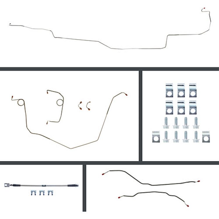 70 Nova Power Disc Conversion Complete Brake Line Kit 26 Pcs. Stainless