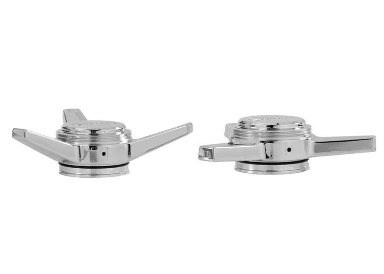 Vintage 3-Bar Knockoff Chrome Flat Angle Pair