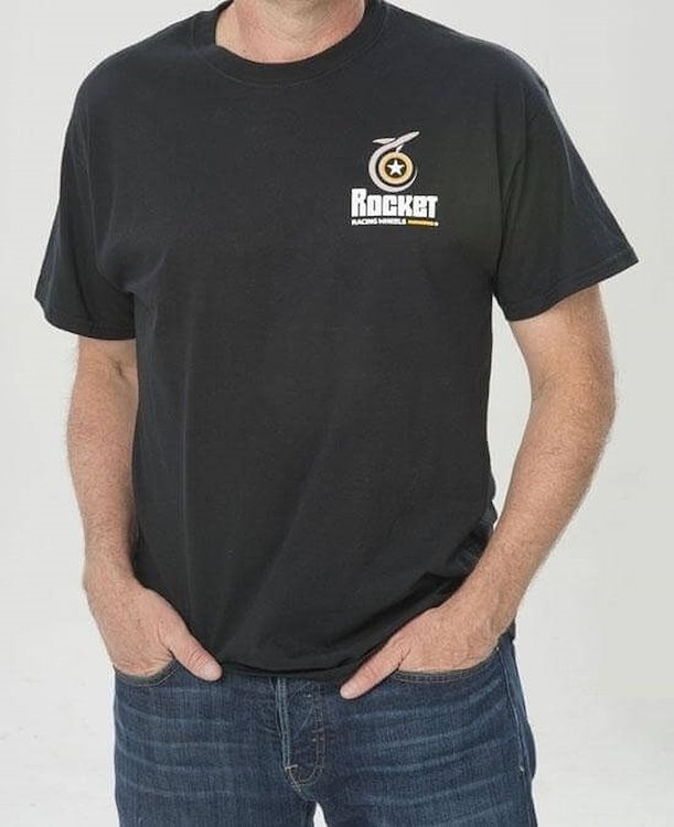 Rocket Racing Wheels Logo TShirt Black Medium
