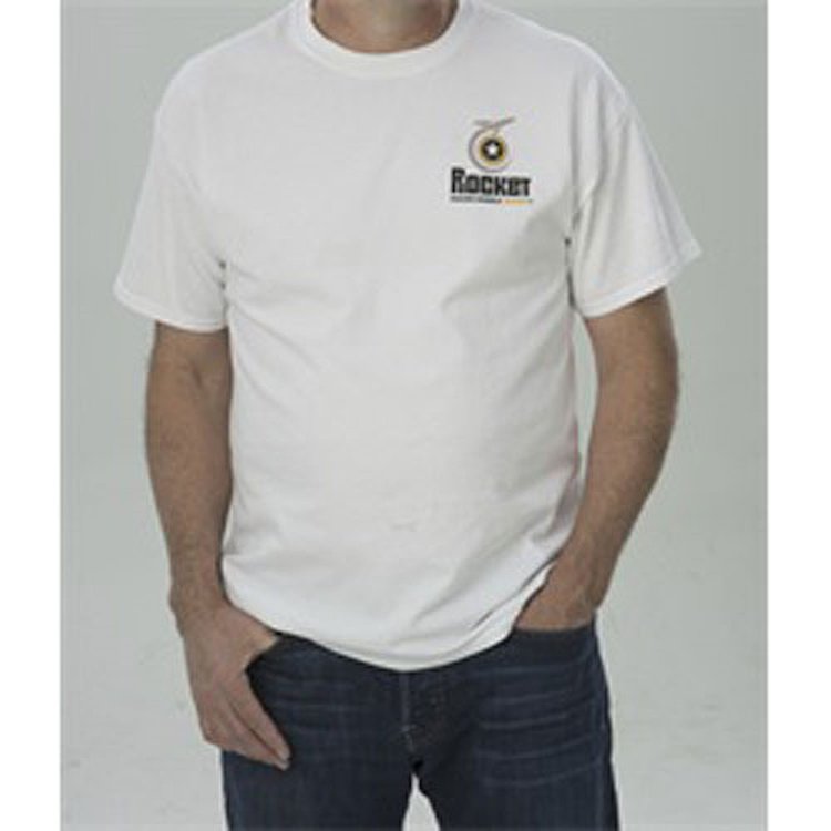 Rocket Racing Wheels Logo TShirt White Large