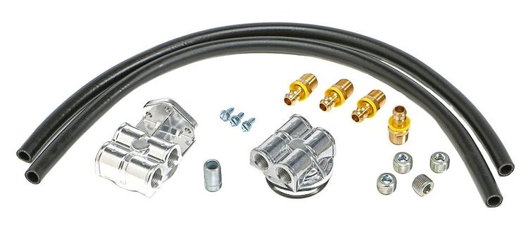 Single Oil Filter Relocation Kit Ford Inline-6/V6/V8, Mopar Slant-6/V8