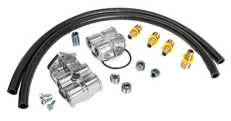 1827 Oil Filter Relocation Kit [Single Filter 90 Degree Horizontal Ports]
