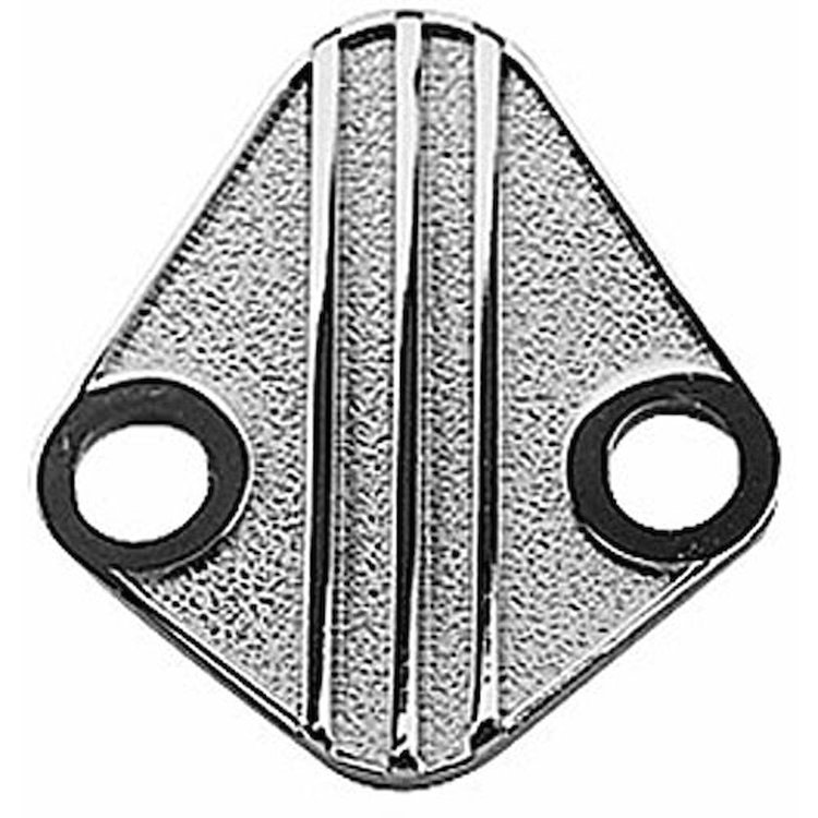 Finned Die Cast Fuel Pump Block-Off Plate Big Block Chevy 396-454, V6 & Others with 1.75" Center