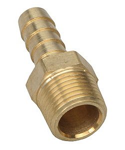 Straight Brass Fuel Fitting 3/8" NPT to 3/8" I.D. Barbed Hose