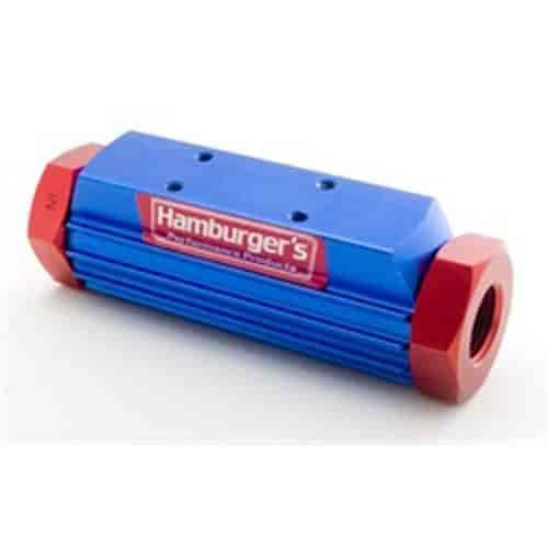 180° High Flow Fuel Filter Anodized 1/2" NPT Ports