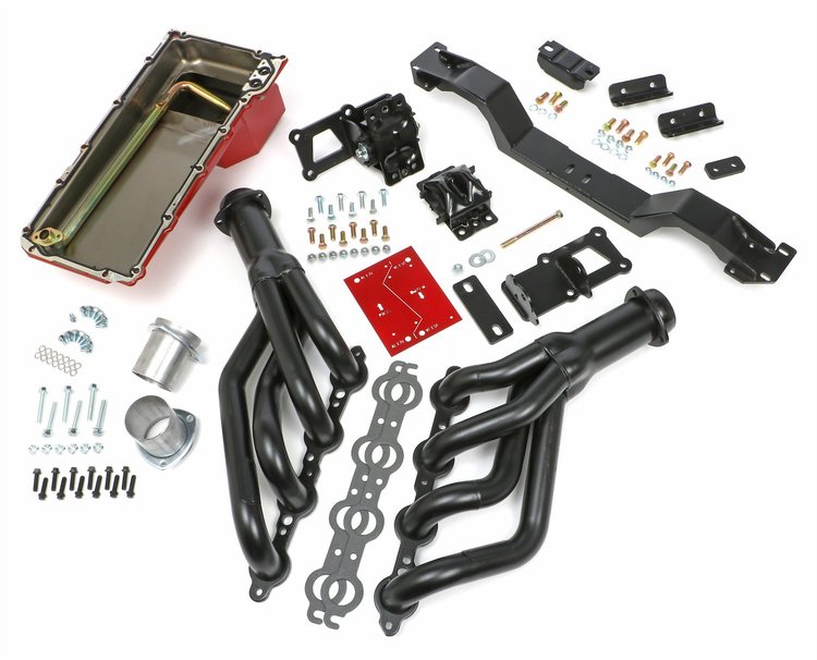 42024 Swap-In-A-Box Kit for 1970-1974 Chevy Camaro/Pontiac Firebird w/GM LS Engine [Manual Transmission, Black Headers]