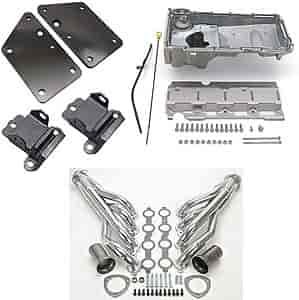 Engine Swap Motor Mount Kit Chevy LS1/Vortec into vehicle with SBC V8 Mounts