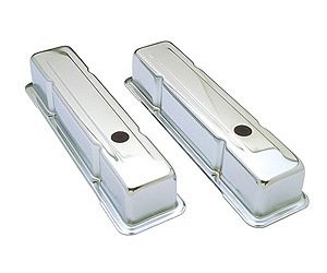 Chrome Plated Steel Valve Covers 1958-1986 Small Block Chevy 283-400 V8