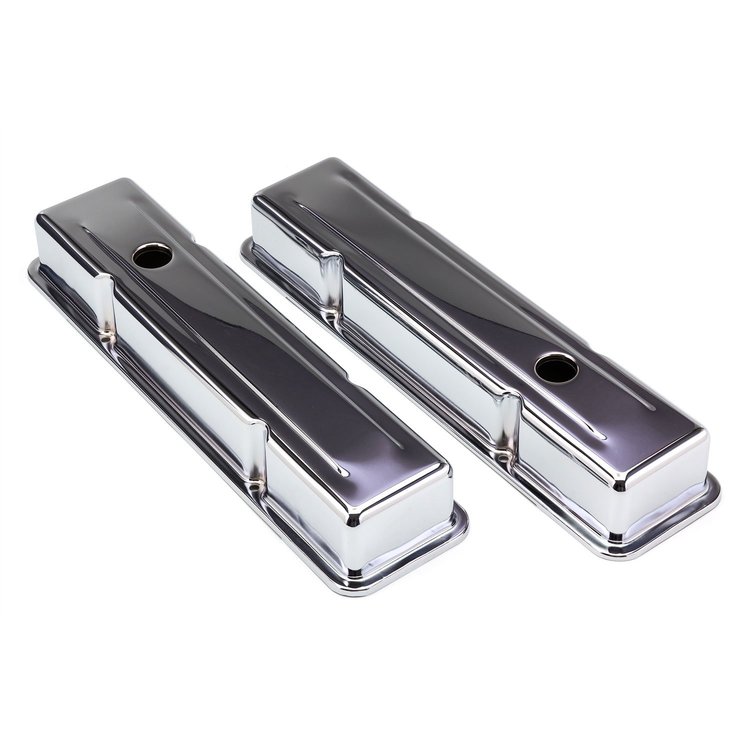 Chrome Plated Steel Valve Covers 1958-1986 Small Block Chevy 283-400 V8