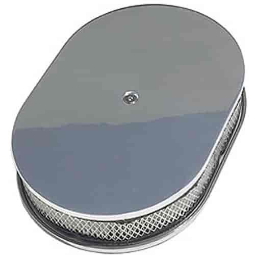 Plain Oval Aluminum Air Cleaner Set 8-3/8" x 12"