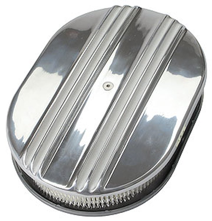 1/2 Finned Oval Aluminum Air Cleaner Set 8-3/8" x 12"