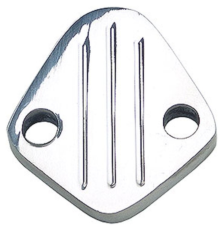 Ball Milled Fuel Pump Block-Off Plate Big Block Chevy 396-454, V6 & Others with 1.75" Center