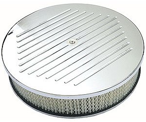 Pinstriped Round Aluminum Air Cleaner Set 14" Diameter