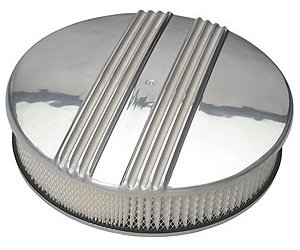1/2 Finned Round Aluminum Air Cleaner Set 14" Diameter