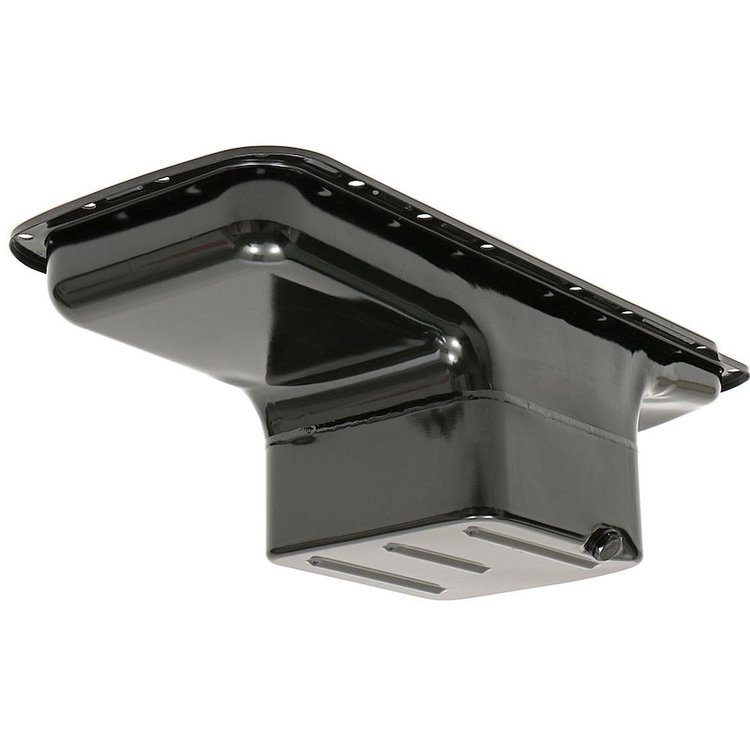 Black Powdercoated Oil Pan 1967-87 Mopar 361-440 B & RB, 426 Hemi