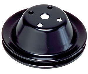 Black Powder Coated Water Pump Pulley 1955-68 Short Waterpump