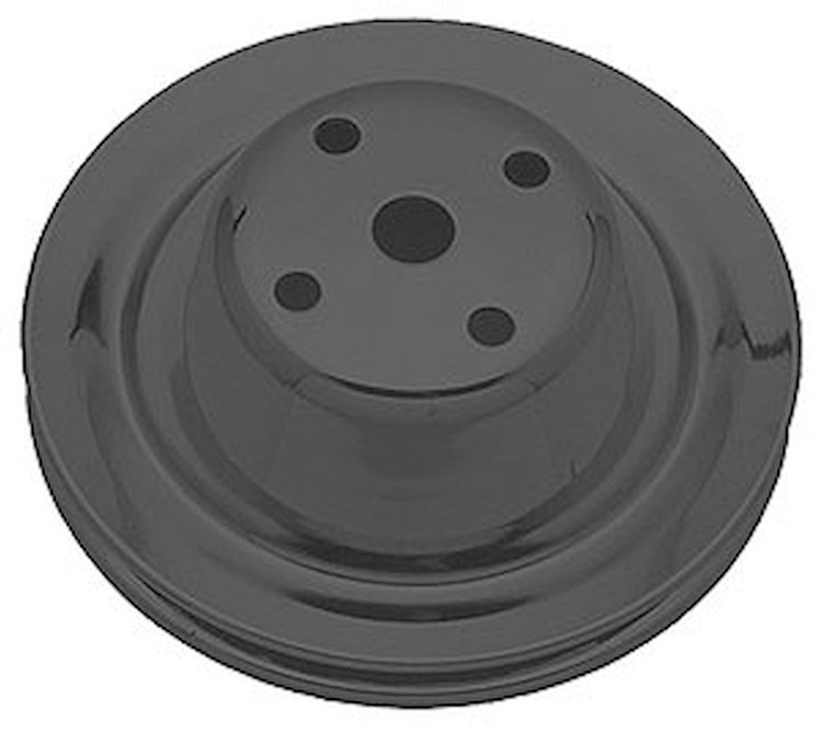 Black Powder Coated Water Pump Pulley 1969-86 Long Waterpump