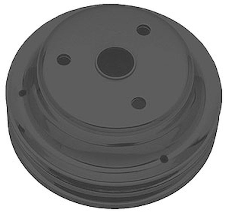 Black Powder Coated Crankshaft Pulley 1969-85 Long Waterpump