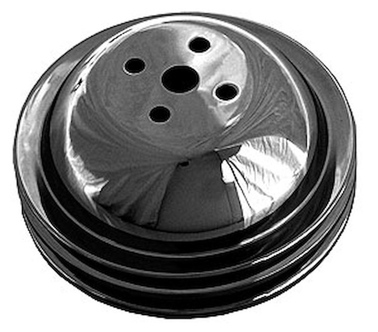 Black Powder Coated Water Pump Pulley 1965-68 Short Water pump (OEM Style)