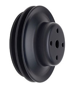 Black Powder Coated Water Pump Pulley 1969-85 Long Waterpump