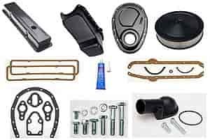 OE Reproduction Powdercoated Steel Valve Cover Kit 1958-86 Small Block Chevy 283-400 Includes: