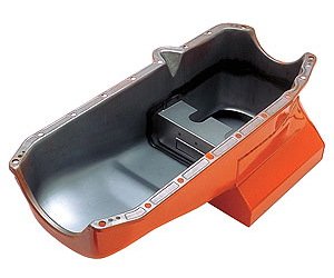 Orange Powdercoated Street/Strip Oil Pan 1979-85 Small Block Chevy 305-350