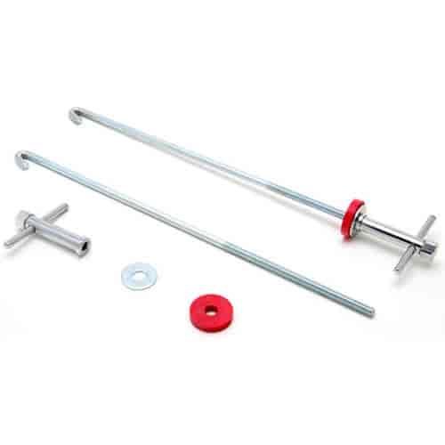 Battery Tray Hold-Down Bars Chrome-Plated 10" J-Style T-Bars