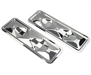 Chrome Plated Steel Valve Cover Side Plates Chevy 6-Cylinder 194, 230, 250 L6