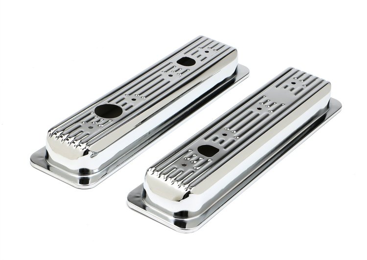Chrome Plated Steel Valve Cover Caps 1987-1999 Small Block Chevy 5.0L, 5.7L V8
