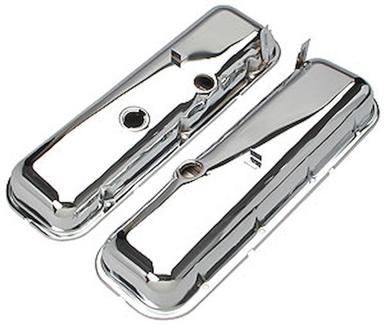 OEM Reproduction Chrome Plated Steel Valve Covers 1965-1972 Big Block Chevy 396-502 V8
