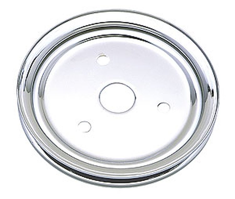Chrome Crankshaft Pulley Fits Corvettes with Short Water Pump through 1974
