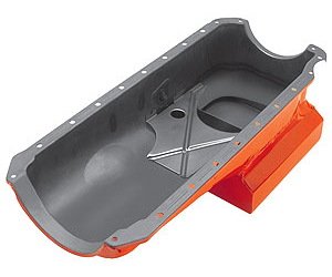 Orange Powdercoated Street/Strip Oil Pan 1965-90 Big Block Chevy 396-454