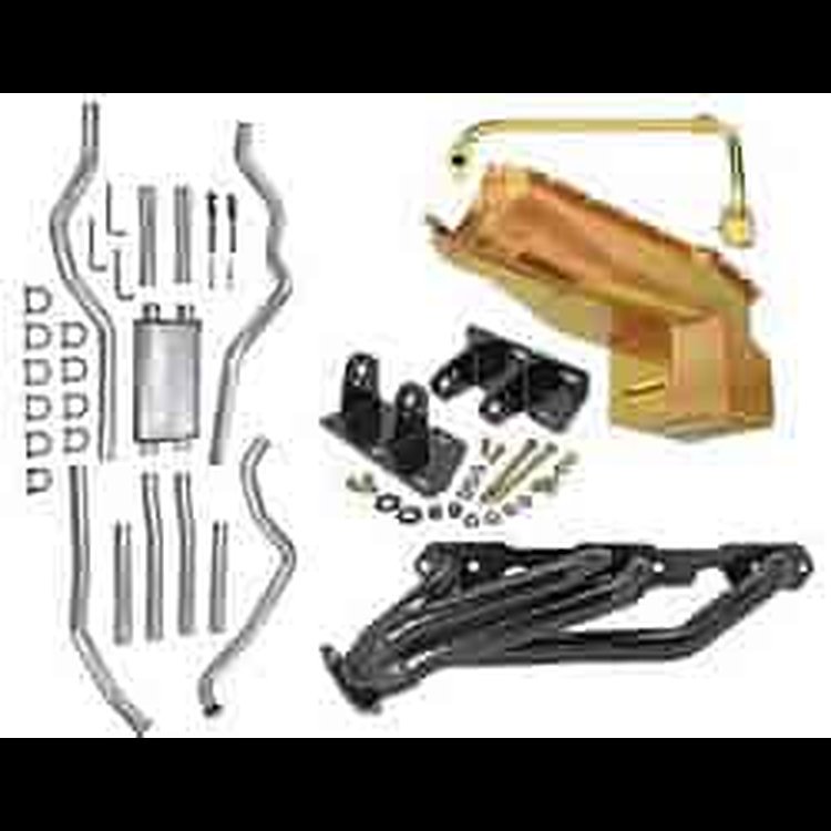 Motor Mounts without Pads Kit Includes: Headers, Mounts, Exhaust, Oil Pan, Oil Pump Pickup Tube
