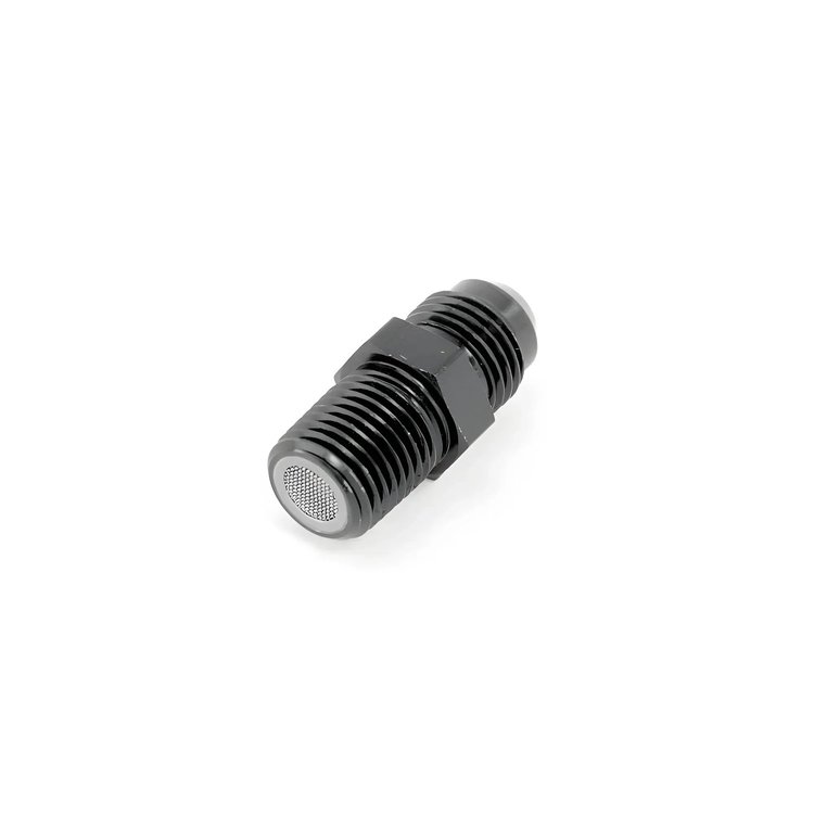 00-01156-F 1/4 in. NPT x 6AN Straight Filter Fitting- Male/Male, Black
