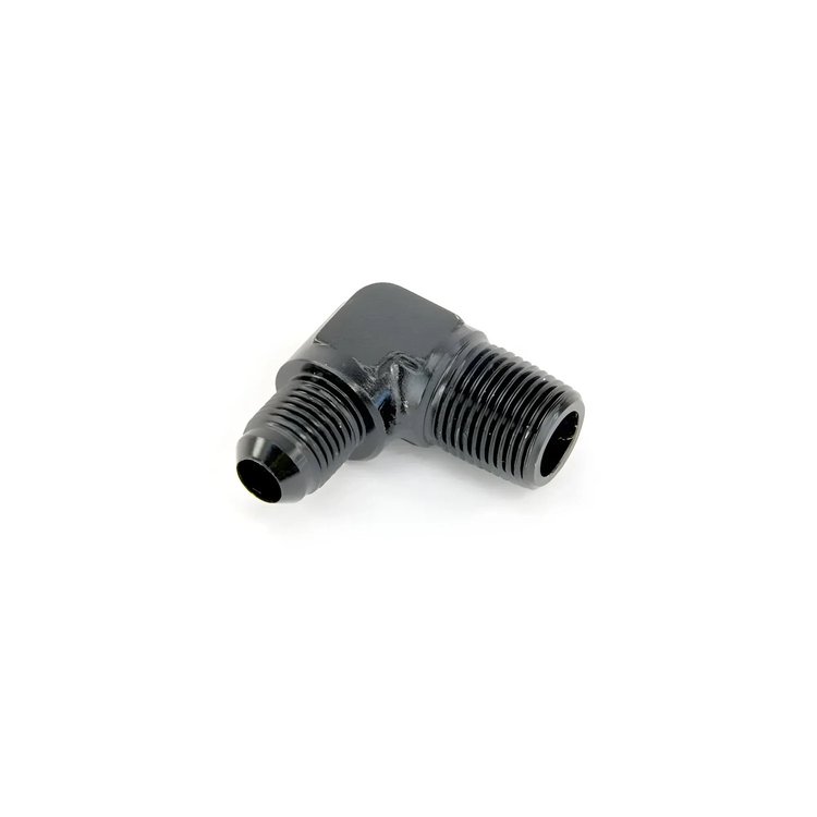 00-01358 3/8 in. NPT x 6AN 90-Degree Fitting, Male/Male, Black