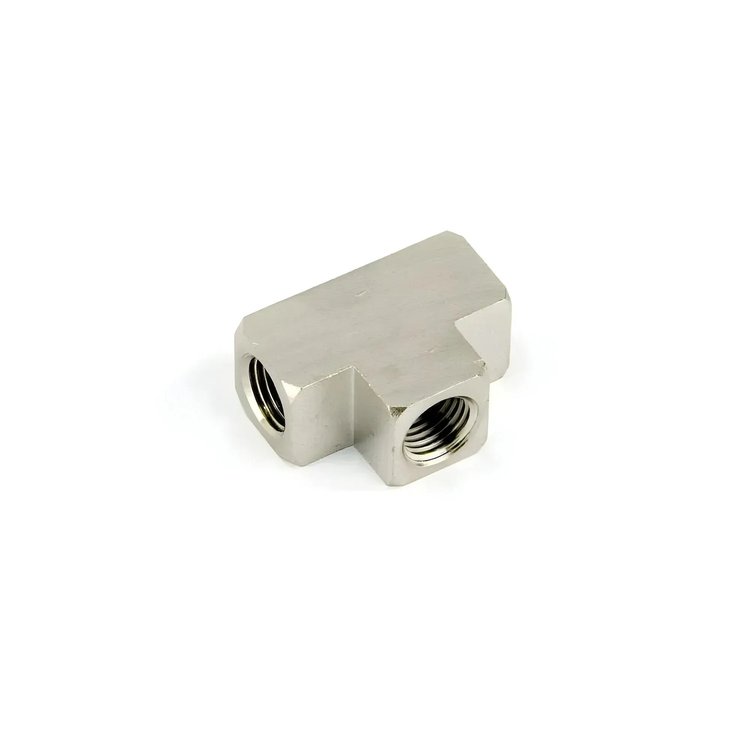00-01476 1/4 in. NPT x 1/4 in. NPT x 1/4 in. NPT Tee Fitting, Female/Female/Female, Flat Bar Stock