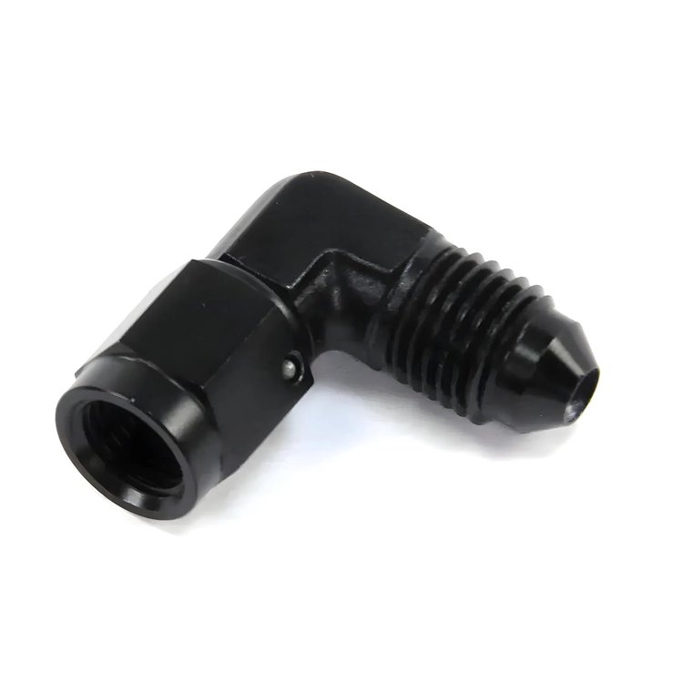 00-01611 3AN Swivel x 4AN 90-Degree Fitting, Female/Male, Black