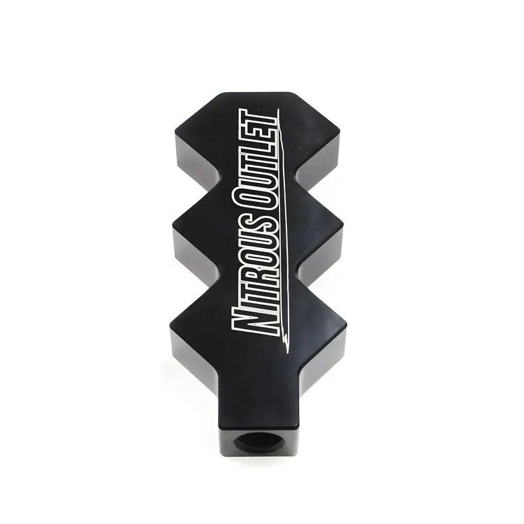 00-01725 6-Way 1/4 in. NPT High Flow Stacked Y Distribution Block, 1 Female in/6 Female out