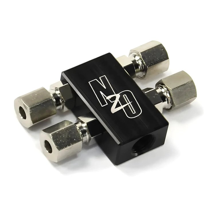00-01759 Compact 1 In 4 Out Distribution Block w/Compression Fittings, 1/8 in. NPT Inlet, 5/16-24 in. Outlets