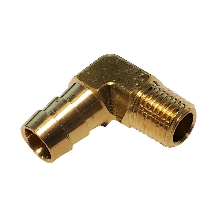 00-01930-B 1/4 in. NPT x 1/2 in. Hose Barb 90-Degree, Male/Male