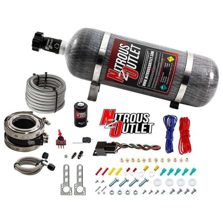 00-10054-12 Interspooler 4 in. Boosted Dry Nitrous Collar System, 50-400HP, 12lb Bottle