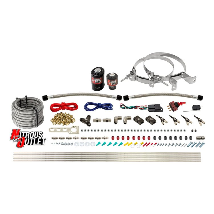 00-10362-R-00 4-Cyl Direct Port System, .122 Nitrous Solenoids/.177 Fuel Solenoids/Dual Passage Injection Rail