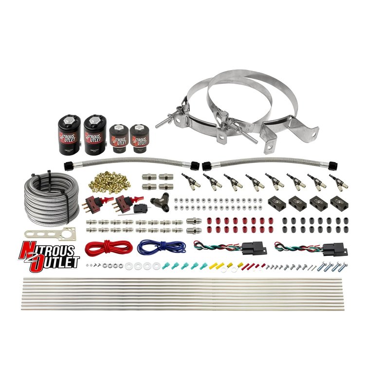 00-10363-DS-00 4-Cyl Dual-Stage Direct Port System, Two .122 Nitrous Solenoids