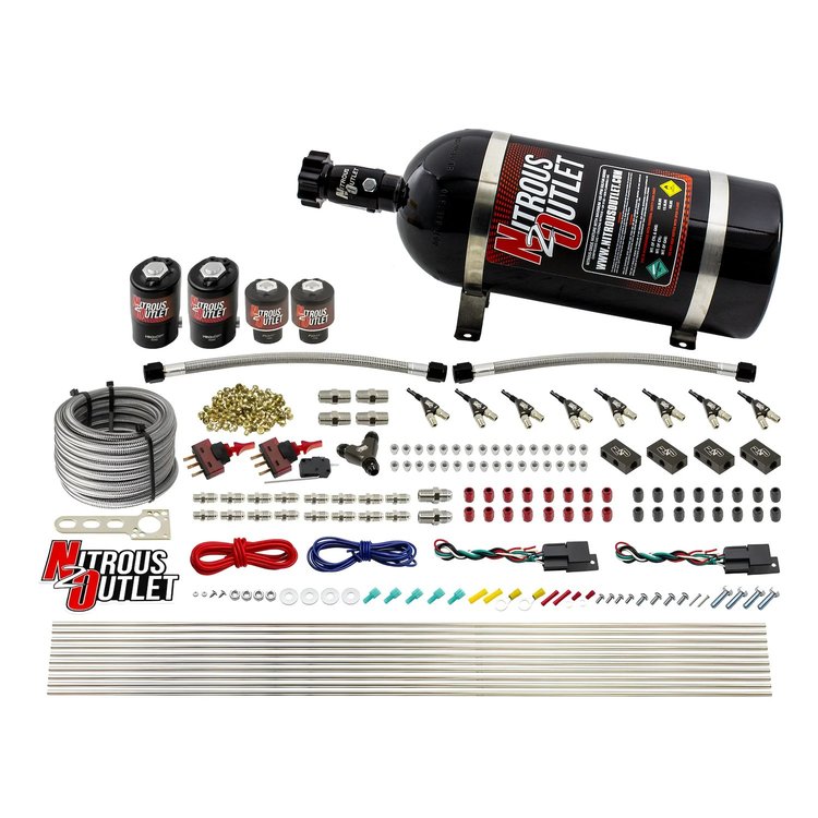 00-10363-DS-10 4-Cyl Dual-Stage Direct Port System, Two .122 Nitrous Solenoids