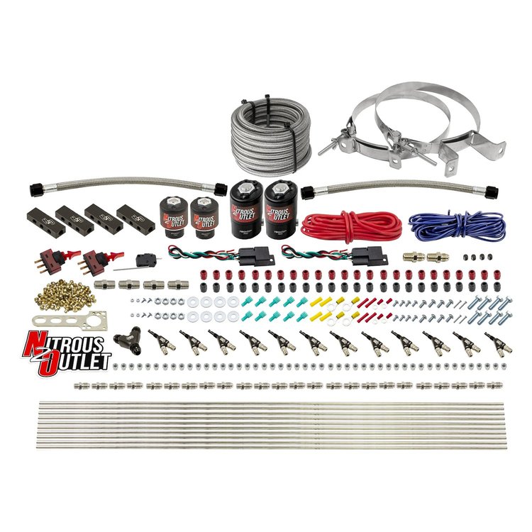 00-10399-DS-00 6-Cyl Dual-Stage Direct Port System, Two .122 Nitrous Solenoids