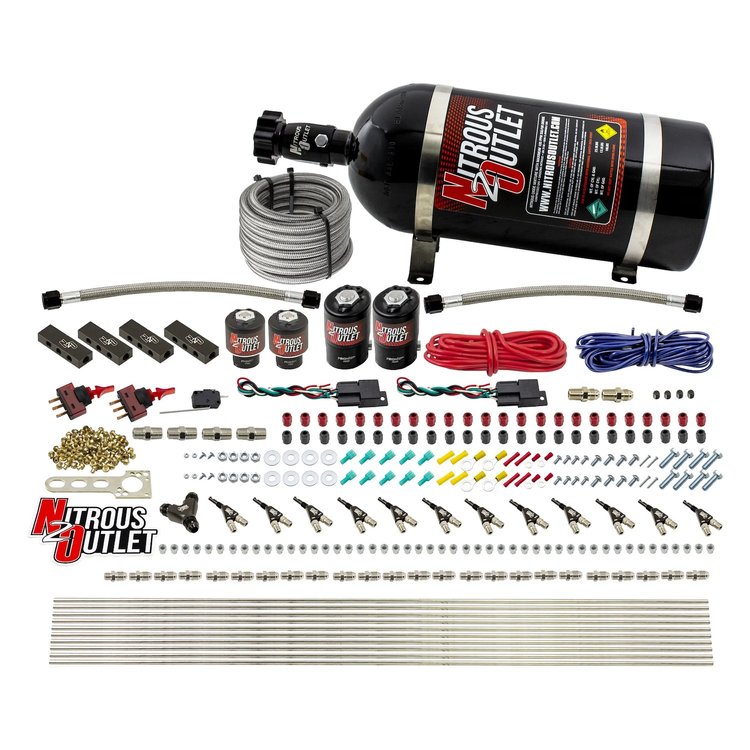 00-10399-DS-10 6-Cyl Dual-Stage Direct Port System, Two .122 Nitrous Solenoids