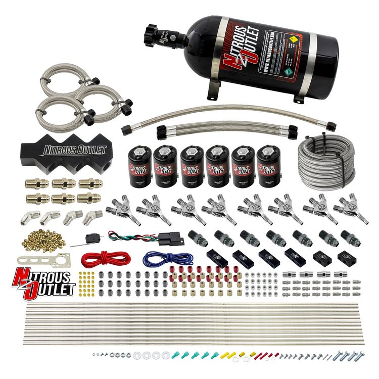 00-10401-10 Dry 8-Cyl Three Stage Direct Port System, Three .112 Nitrous Solenoids